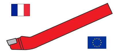 Outils de tour à dresser d’angle à gauche ISO 303 - DIN 4978 P30 carré de 40