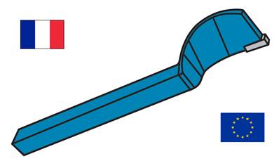 Outils de tour à tronçonner à droite ISO 357 - K20 carré de 32