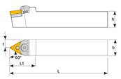 Porte outil de tournage exterieur 60° MTENN L 150 - L1 35