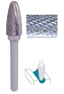 Fraise lime CW ogive tête arrondie SF dent. diamant Ø 10 x 20 queue Ø 6 10X20 MM SF-3M