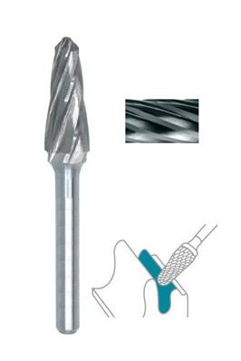 Fraise lime CW conique bout arrondie SL dent. Alu Ø 6X18 queue Ø 6 6X18 MM SL-1M