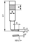 Outils de tour à chambrer à droite ISO 454 - WN 454 HSS-Co10% carré de 12