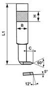 Outils de tour à fileter intérieur à gauche ISO 453 - WN 453 HSS-Co10% carré de 10