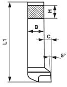 Outils de tour coudé à dresser les faces à droite ISO 305 - DIN 4977 K20 carré de 16