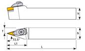 Porte outil de tournage DVVNN 2525 M16 External Turning Holder