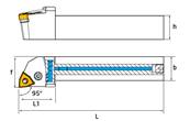 Porte outil de tournage lubrifié PWLNR 2020 K08-IKG1/8 External turning Holder (watercooled)