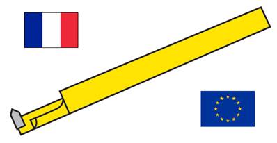 Outils de tour à fileter intérieur à gauche ISO 353 - WN 8086 P30 Ø 20