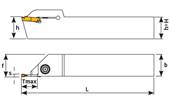 Porte outil de tronçonnage K-HRN/R S224 - h=H 25 - Tmax 18