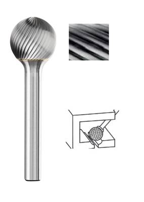 Fraise lime CW ogive tête sphérique SD denture Simple Ø 4 x 3 queue Ø 3 4X3 MM SD
