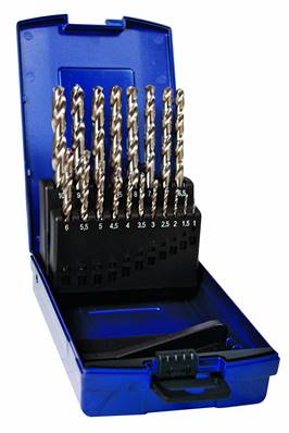 Coffret plastique de 19 forets cylindriques TSX de Ø 1 à Ø 10 par 0,5 mm