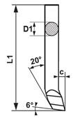 Outils de tour à aléser dresser à droite ISO 409 - DIN 4953 HSS-Co10% Ø 25