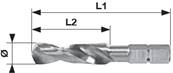 Foret pour acier HSS queue hexagonale Ø: 2.5mm L1: 36mm