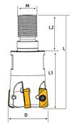 Fraise D16 Z02 M08 LNMU 03 Modular End Mill