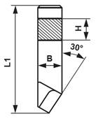Grain d'alésage à charioter 30° à droite P30 - ISO 130 - carré de 20