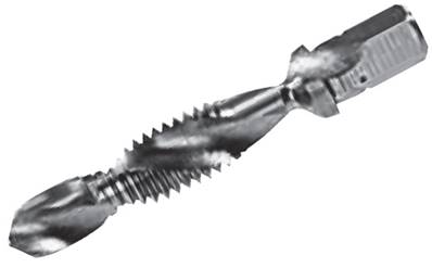 Outil combiné HSS foret, taraud, chanfrein queue hexagonale 1/4' UNF Nr 5 x 44