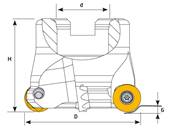 Fraise à surfacer D100 d32 Z07 RCKT 12 Face Mill