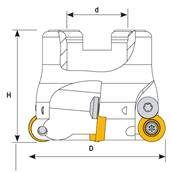 Fraise à surfacer D080 d27 Z07 RDMT 12 Face Mill