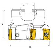 Fraise à surfacer D080 d27 Z06 APKT 16 Face Mill