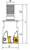 Fraise D16 Z02 M08 LNMX 06 Modular End Mill