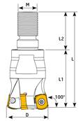 Fraise D16 Z02 M08 BLMP 06 Modular End Mill