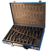 Valise métallique de 170 forets HSS DIN 338 laminés de Ø 1 à Ø 10 mm par 0,5 mm