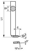 Outils de tour à fileter intérieur à droite ISO 453 - WN 453 HSS-Co10% Ø 32