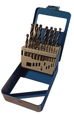 Coffret métallique de 19 forets cylindriques LAM de Ø 1 à Ø 10 par 0,5 mm