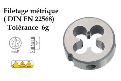 Filière ronde filetage métrique acier au chrome A M16 x 200 Ø 38
