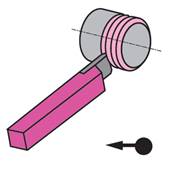 Outils de tour à fileter extérieur à gauche ISO 452 - WN 452 HSS-Co10% carré de 20