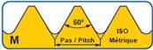 Taraud machine court métrique Co5 DIN 352 Forme B-AZ denture alternée M 6 x 1.00