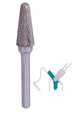 Fraise lime conique bout arrondie HSS-M2 L Taille croisé 10X20 MM SL-3M