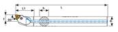 Barre d'alésage lubrifié A25S PWLNL 08 Boring Bar (Cooled)