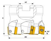 Fraise à plaquettes 90° R390-11T3 - D 40 x d 16